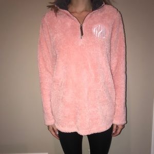 Pink Alpha Chi Omega (Axo) Half Zip Sweatshirt